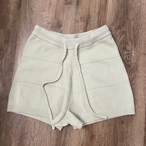 SOLAI Knit Shorts Womens‎ Size S Drawstring Waist Casual Lounge Green